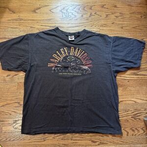 Harley-Davidson Shirt Mens 2XL Black Snake Rattlesnake Graphic Made USA 2007 Tee